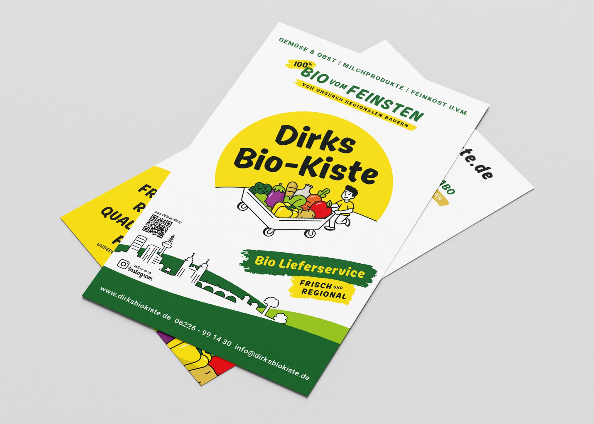 Dirks Biokiste Flyer – regionaler Bio-Lieferservice für frisches Obst, Gemüse und nachhaltige Lebensmittel direkt nach Hause geliefert.
